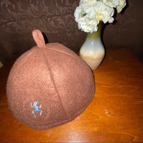 NEW BROWNIE GIRL SCOUTS Brown hat Cap with Blue Logo Girls Size Large L - Picture 2 of 4
